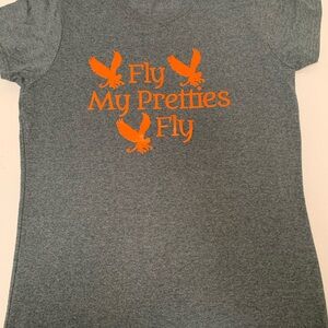 Women’s Graphic T Shirt Gray with Fly My Pretty Fly  gray size m Wizard of Oz